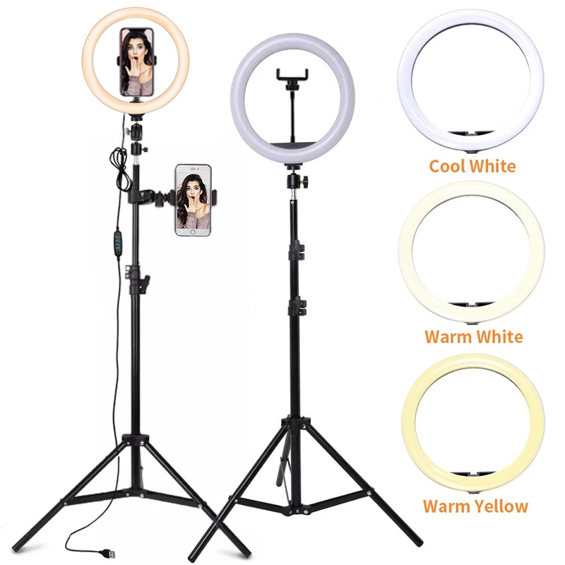 Photography Lighting Overhead - ไฟวงแหวน LED ขนาด 6/10/12 นิ้ว ปรับความสว่างได้