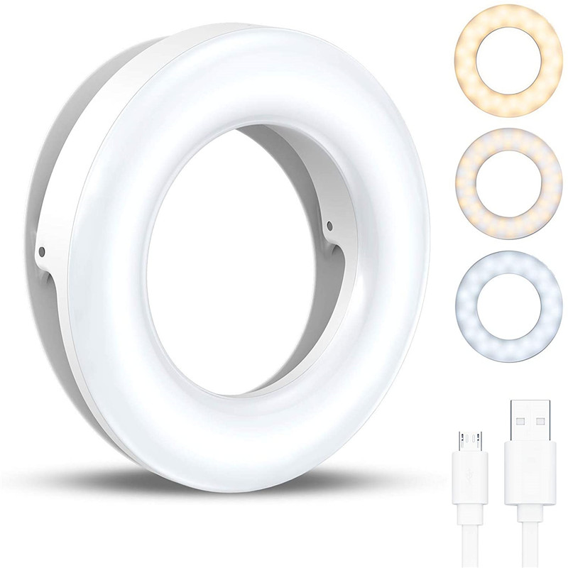 Photography Lighting Overhead - แบบพกพา LED คลิปแหวนแสง 40 LED Selfie