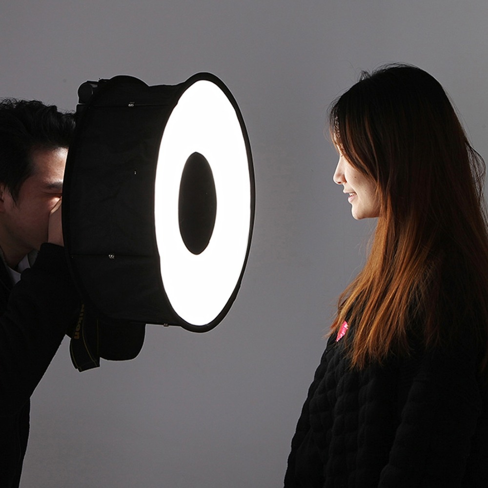 Photography Lighting Styles - ซอฟต์บ็อกซ์ทรงกลมขนาด 45 ซม. สำหรับแฟลชสปีดไลท์ แบบพับได้ ใช้กระจายแสงแฟลชให้นุ่มนวลสำหรับการถ่ายภาพด้วยกล้องนิคอน