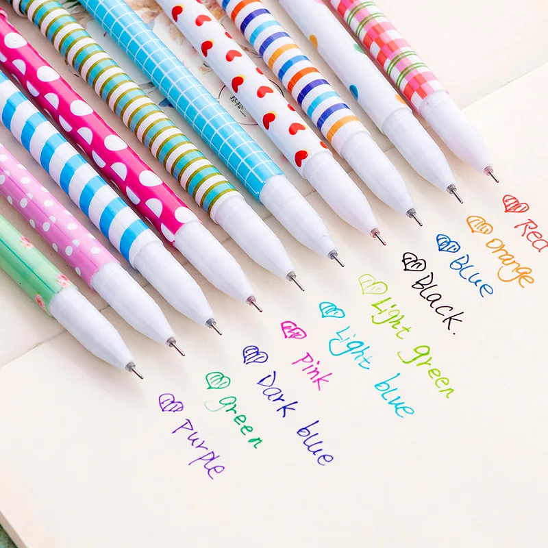 Coloured Gel Set - 10 ชิ้น/กล่องเครื่องเขียนน่ารัก 10 ชุดปากกาเจลสี 0.5 มม.หมึกการ์ตูนสัตว์ยูนิคอร์นอุปกรณ์สํานักงาน