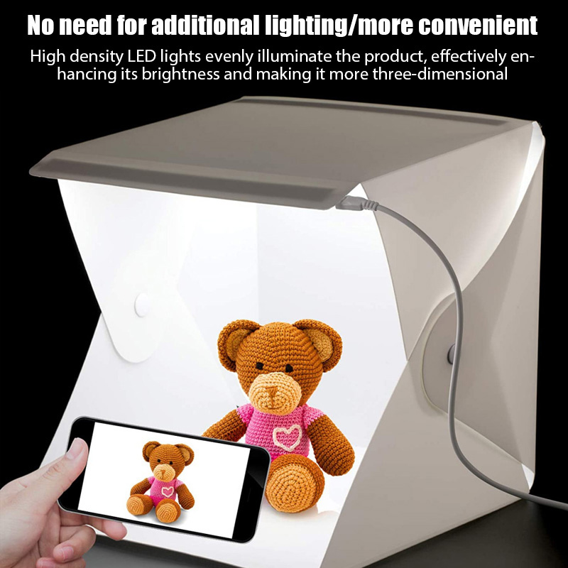 Photography Lighting Styles - กล่องไฟถ่ายภาพขนาดเล็ก 23*22*24 ซม. ชุดกล่องไฟสตูดิโอถ่ายภาพ พร้อมผ้าฉากหลัง 6