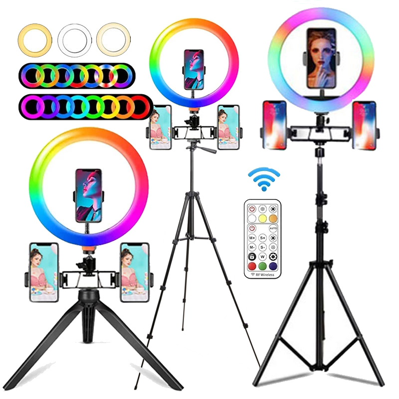 Photography Lighting Overhead - ไฟวงแหวน RGB ขนาด 10 นิ้ว พร้อมรีโมท