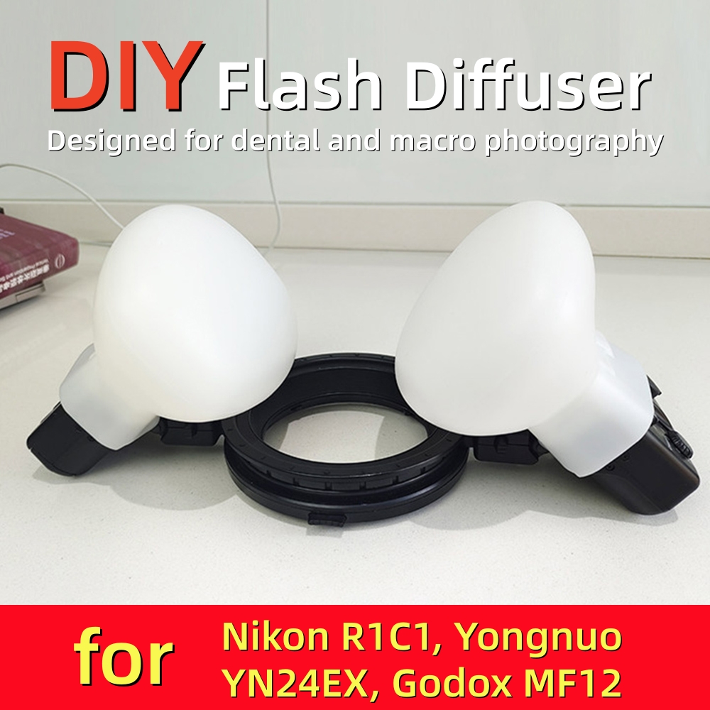 Photography Lighting Godox - 2 ชิ้น DIY ซิลิโคนซอฟต์บ็อกซ์ ดิฟฟิวเซอร์แฟลชมาโครสำหรับงานทันตกรรม แสงธรรมชาติ