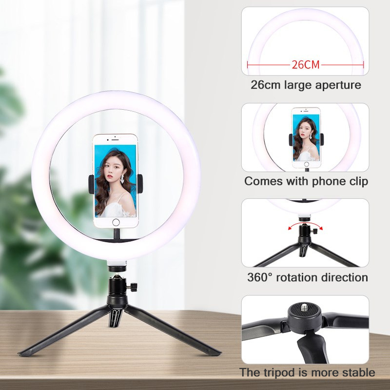 26 ซม.10 นิ้ว LED แหวน Selfie  - Photography Lighting Overhead บทวิจารณ์และราคา