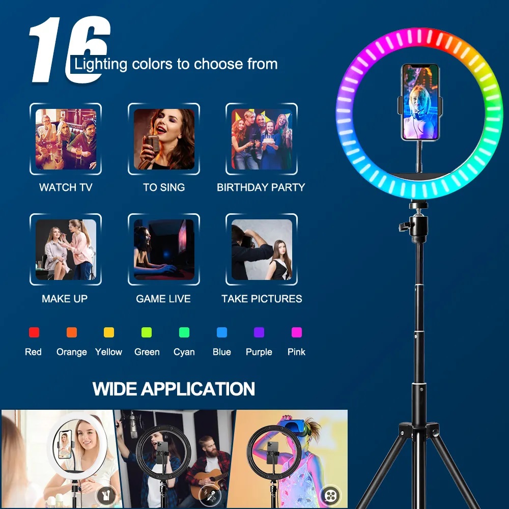 ไฟวงแหวน RGB ขนาด 10 นิ้ว พร้อ - Photography Lighting Overhead บทวิจารณ์และราคา