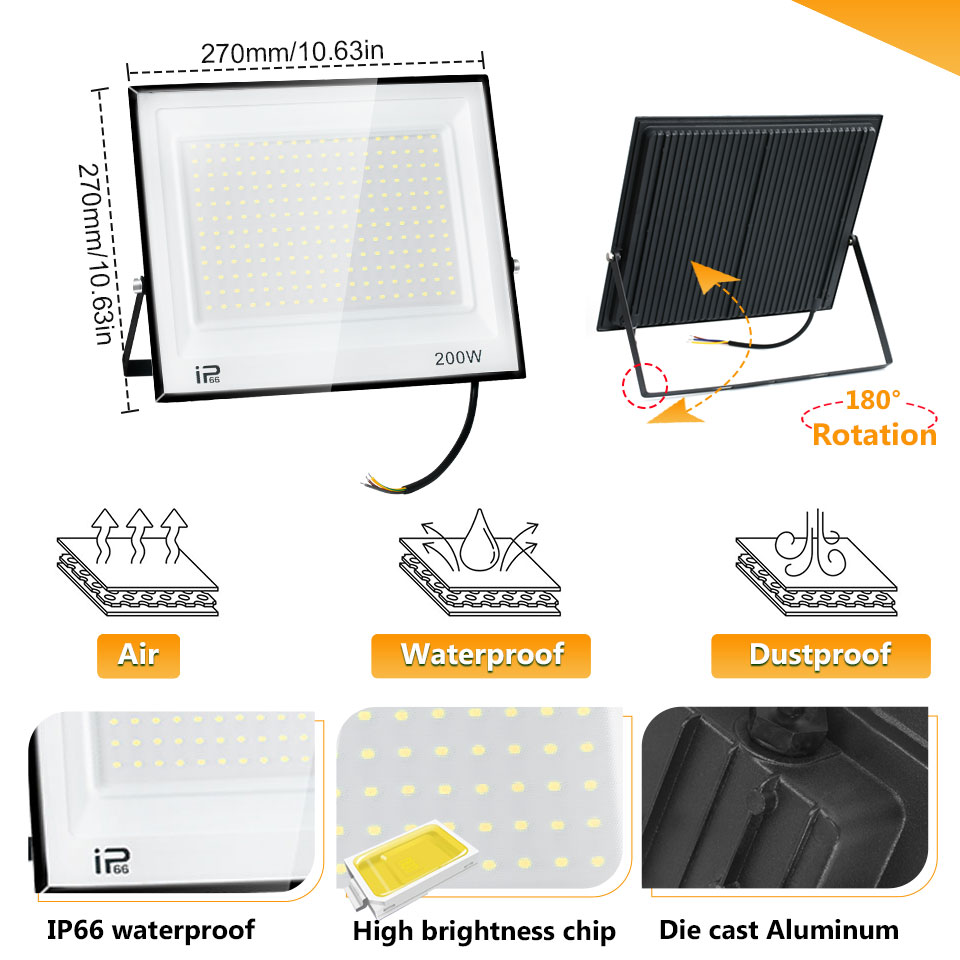 ไฟ LED น้ําท่วม IP66 กันน้ํา 1 - Photography Lighting Uk บทวิจารณ์และราคา